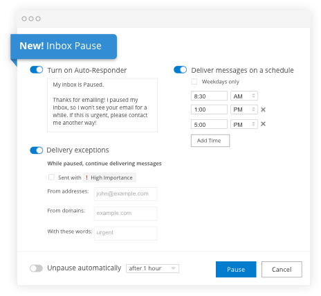 screenshot of Boomerang for Outlook